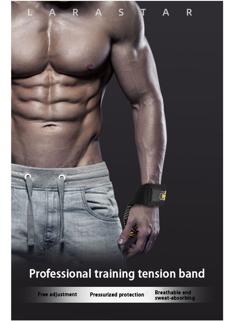 Rock Pow Cotton Hard Pull Wrist Lifting Straps Grips Band-Deadlift Straps with Neoprene Cushioned Wrist Padded and Anti-Skid Silicone - for Weightlifting Bodybuilding Xfit Strength Training  - Image 2