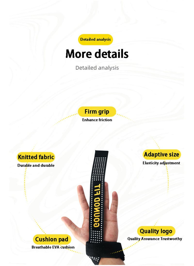 Rock Pow Cotton Hard Pull Wrist Lifting Straps Grips Band-Deadlift Straps with Neoprene Cushioned Wrist Padded and Anti-Skid Silicone - for Weightlifting Bodybuilding Xfit Strength Training  - Image 5