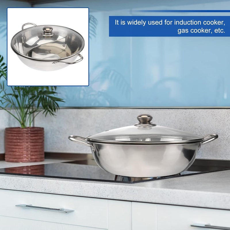Matiko Stainless Steel Shabu Shabu Hot Pot Pot with Divider for Induction Cooktop Gas Stove  - Image 4