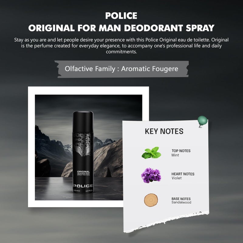 Police Original Deodorant Spray 200ml + 200ml (Pack of 2) - Image 3