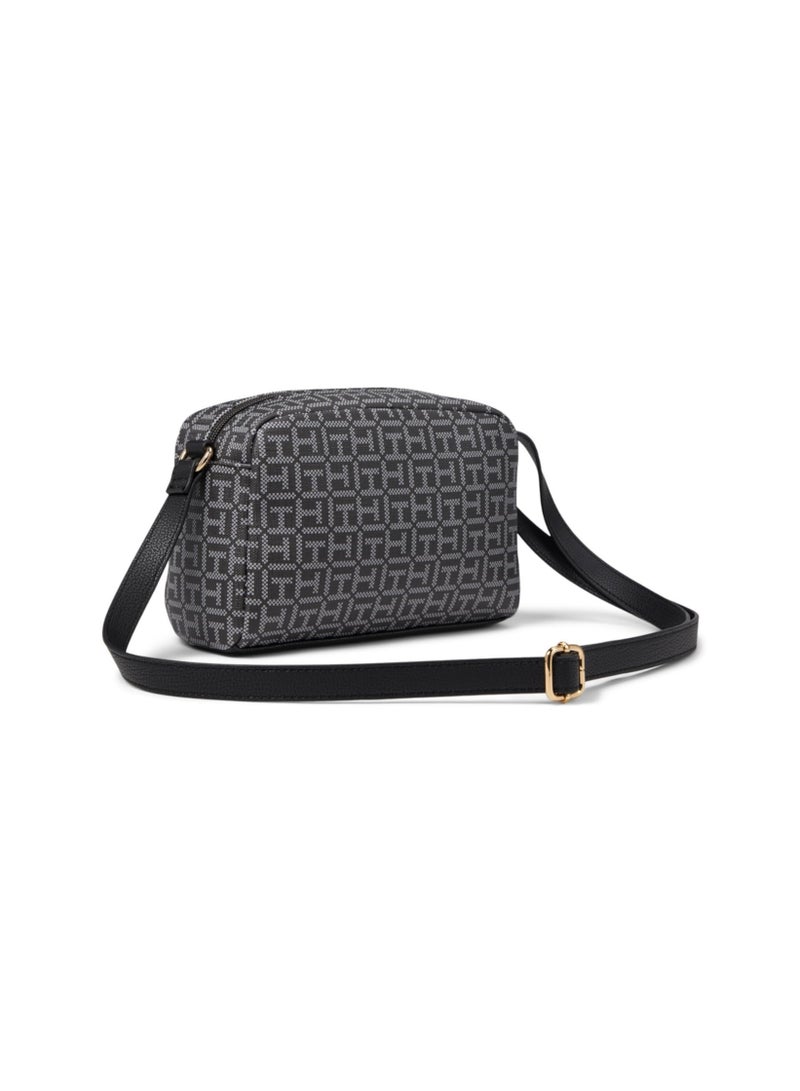 Hilfiger Denim Tommy Hilfiger Women's Monogram Camera Crossbody Bag with Signature Stripe - Charcoal/Multi - Image 2