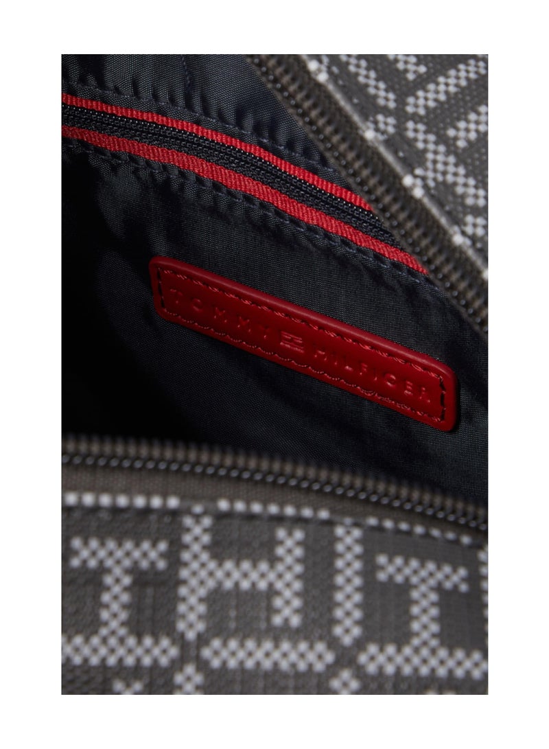 Hilfiger Denim Tommy Hilfiger Women's Monogram Camera Crossbody Bag with Signature Stripe - Charcoal/Multi - Image 4