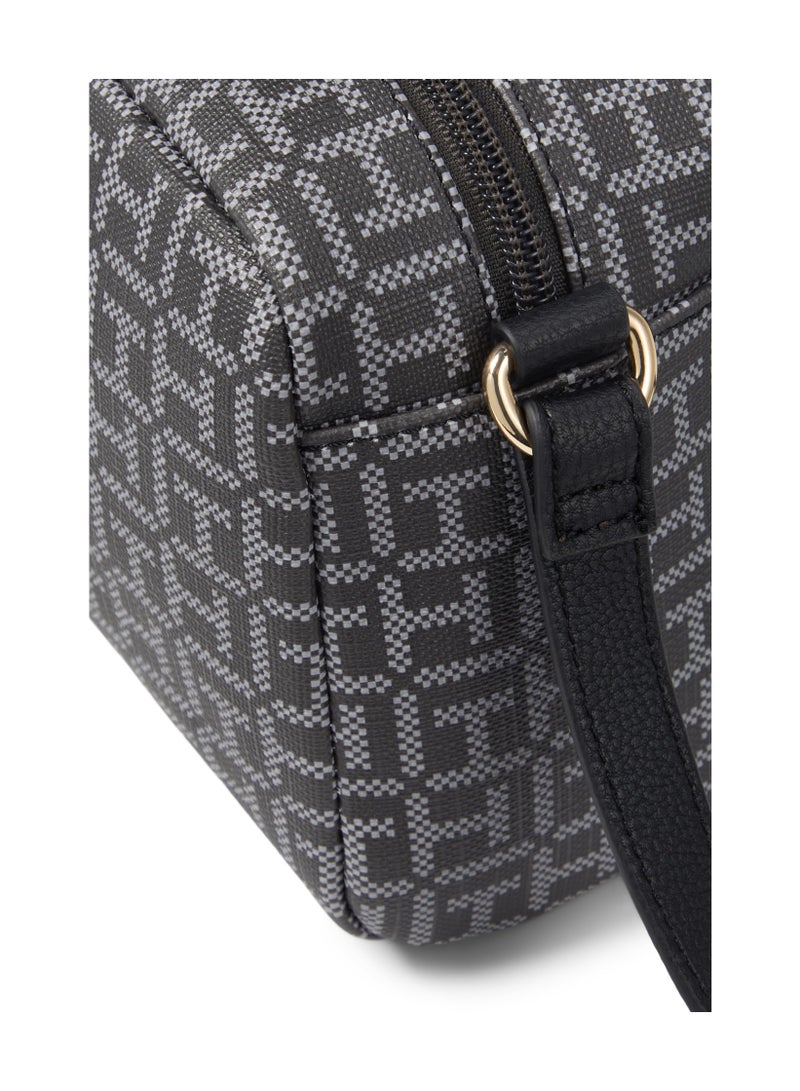 Hilfiger Denim Tommy Hilfiger Women's Monogram Camera Crossbody Bag with Signature Stripe - Charcoal/Multi - Image 3