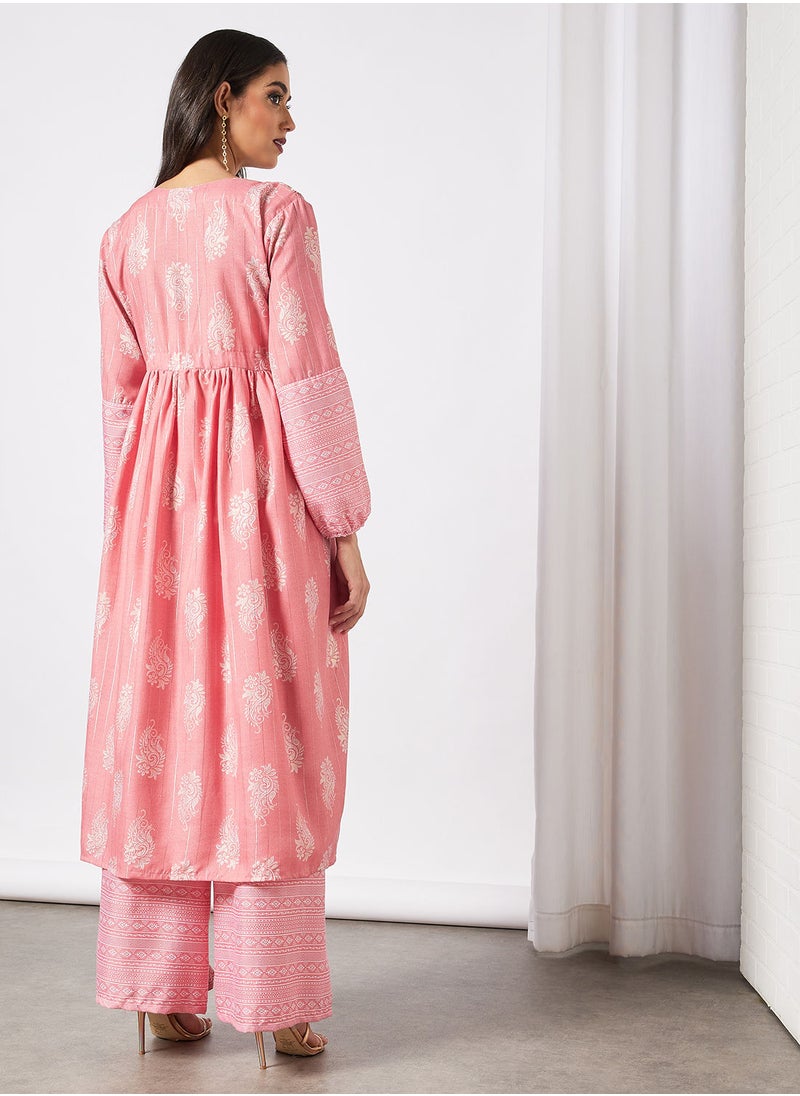 HANA & SARA - 2-Piece Jalabiya And Pants Set With Matching Sheila - Image 1