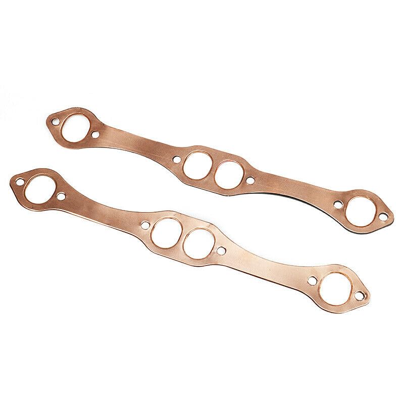Jetuplusllc SBC Oval Port Copper Header Exhaust Gaskets Compatible with SB Chevy 327 305 350 383 Reusable - Image 2