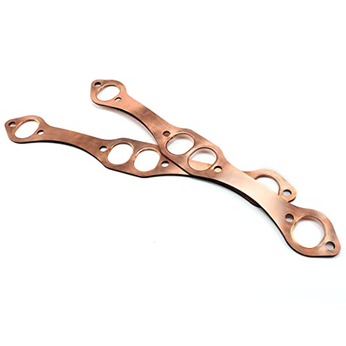 Jetuplusllc SBC Oval Port Copper Header Exhaust Gaskets Compatible with SB Chevy 327 305 350 383 Reusable - Image 3