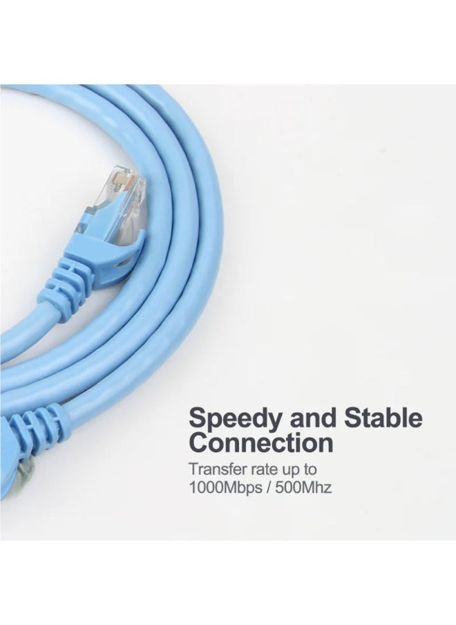 Unitek Cat 6 UTP RJ45 Ethernet LAN Network Cable, 1 Meter, High-Speed Gigabit Internet Patch Cord, Unshielded Twisted Pair, Durable PVC Jacket, Universal Compatibility – Blue