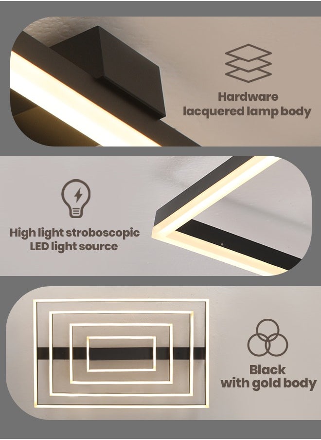 YATAI LIGHTING - Modern Light fixtures Ceiling Light,Remote control 4-Heads Rectangular Modern Dimmable Ceiling Light Fixture,184W LED Ceiling light Geometric Acrylic Living Room Light Fixture Ceiling Light - Image 1