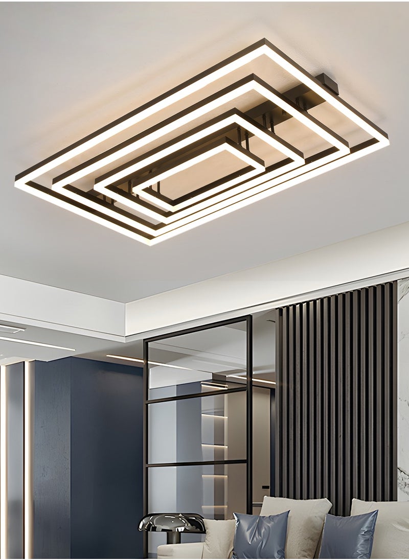 YATAI LIGHTING - Modern Light fixtures Ceiling Light,Remote control 4-Heads Rectangular Modern Dimmable Ceiling Light Fixture,184W LED Ceiling light Geometric Acrylic Living Room Light Fixture Ceiling Light - Image 1