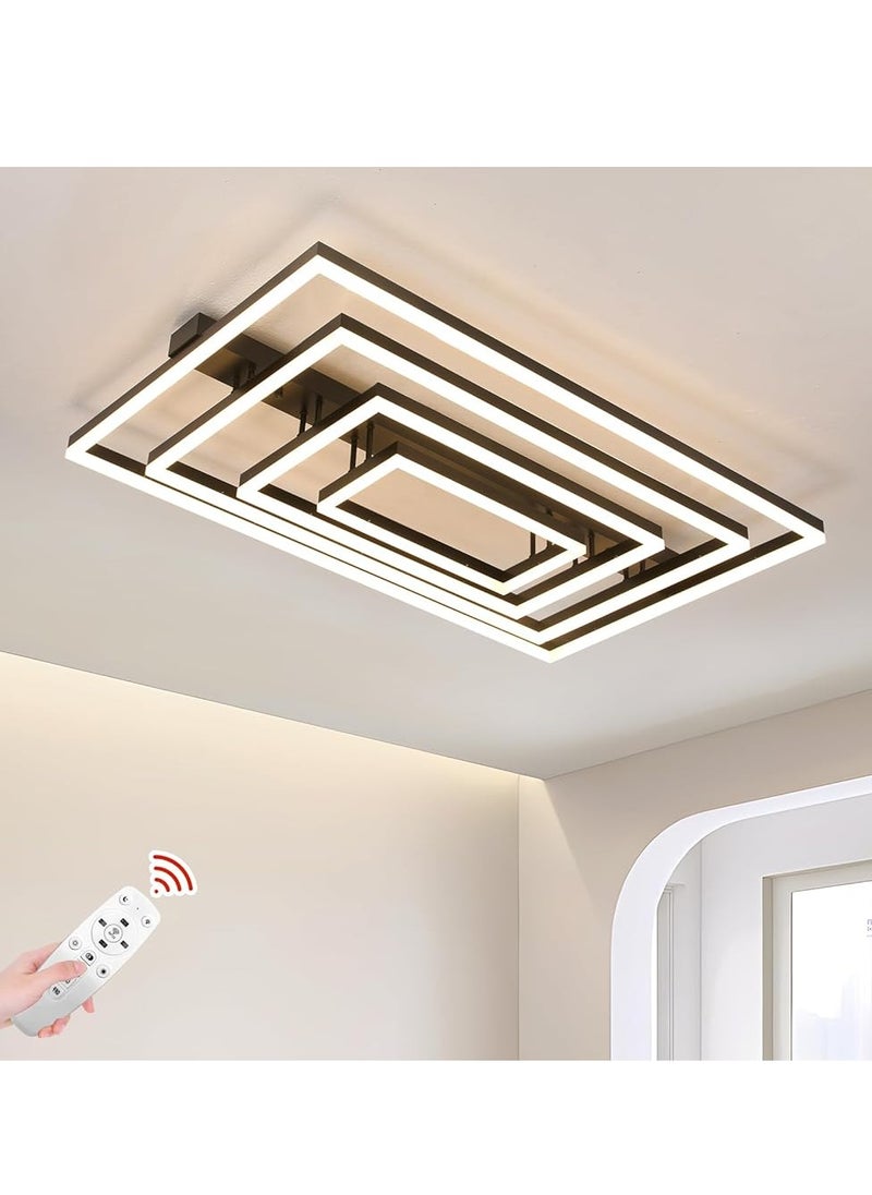 YATAI LIGHTING - Modern Light fixtures Ceiling Light,Remote control 4-Heads Rectangular Modern Dimmable Ceiling Light Fixture,184W LED Ceiling light Geometric Acrylic Living Room Light Fixture Ceiling Light - Image 1