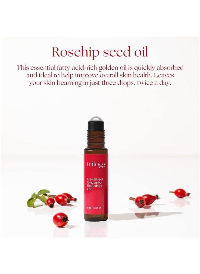 Trilogy Certified Organic Rosehip Oil - Pure Rosehip Oil Reduces the Appearance of Wrinkles, Scars, Stretchmarks and Evens Skin Tone, 0.34 oz (10 ml) - Image 5