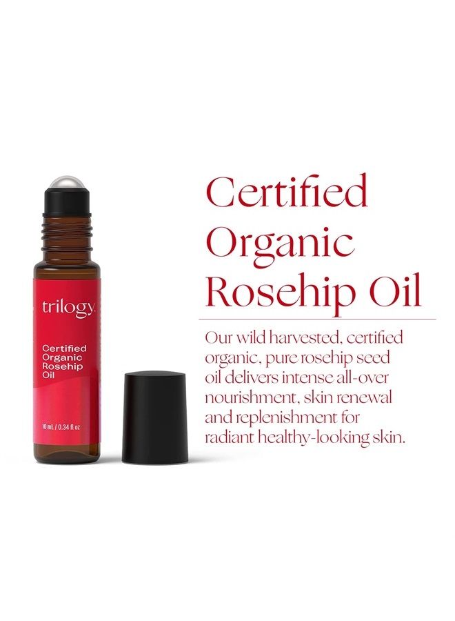 Trilogy Certified Organic Rosehip Oil - Pure Rosehip Oil Reduces the Appearance of Wrinkles, Scars, Stretchmarks and Evens Skin Tone, 0.34 oz (10 ml) - Image 3