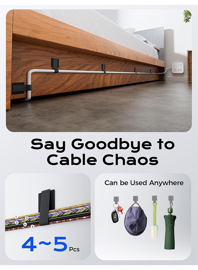 HY 60 Pcs Reusable Cable Ties, Self-Adhesive Hook and Loop Cable Ties, Cord Organizer for Appliances,Suitable for Office And Home Use, Cable Ties Can Easily Organize Desktop Wires and Network Cables - Image 3