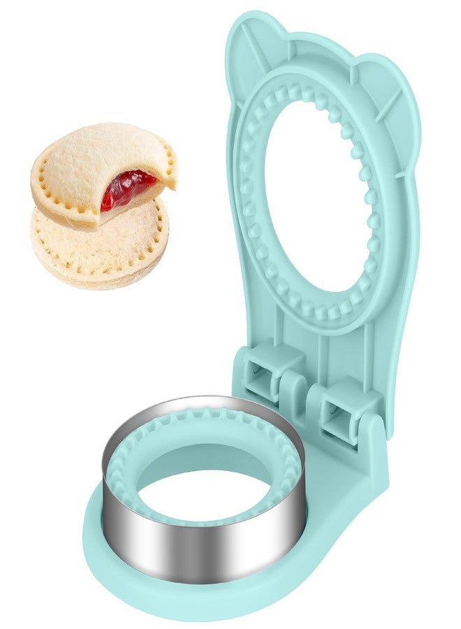 TACGEA Uncrustable Sandwich Cutter Maker – Sandwich Sealer and Cutter for Lunchbox and Breakfast, Circle Shape, Light Blue - Image 1