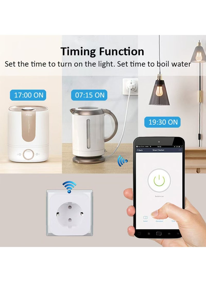 Smart WiFi Plug, 16A Smart Outlet Plug Socket for Home appliances Automation Compatible with Google Home & Alexa. Mini Socket with remote & voice control with timer function. No Hub required. (Pack of 2)  - Image 3