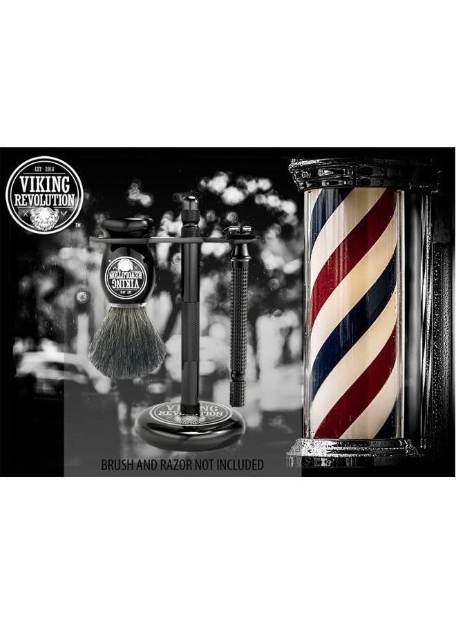 Viking Revolution Black Safety Razor Stand - Razor Holder and Shaving Brush Stand to Prolong the Life of Your Razor - Weighted Bottom for Extra Stability  - Image 2
