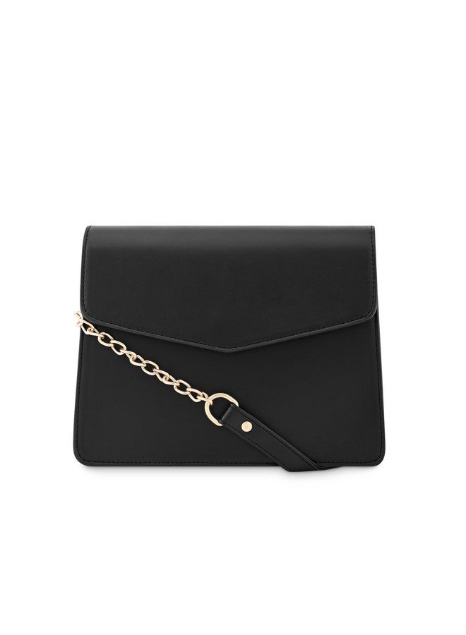 Fastrack Solid Structured Sling Bag for Women, Girls and Ladies | Gold Chain Sling Straps | Ladies Purse Handbag - Image 1