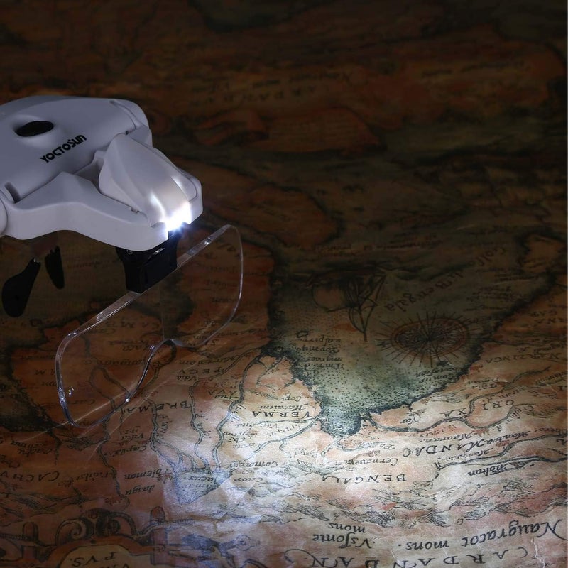 YOCTOSUN LED Head Magnifier - Rechargeable Hands-Free Magnifying Glass with Interchangeable Lenses and LED Light - Image 3