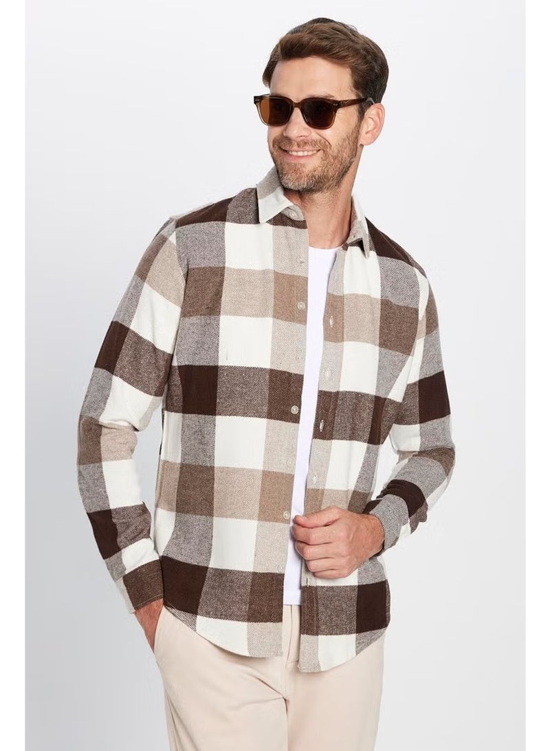 Tudors Men's Slim Fit Slim Fit Lumberjack Plaid Winter Shirt - Image 1