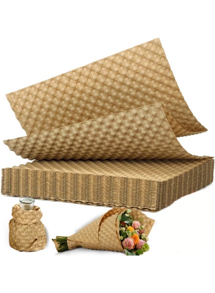 YelaJoy 50 Sheets Bubble Paper, 29 x 30 cm Packing Paper, Durable Kraft Bubble Wrap for Moving, Recyclable Packing Paper, Eco Friendly Bubble Wrap Alternative, Sustainable Shipping Supplies for Small Business - Image 1