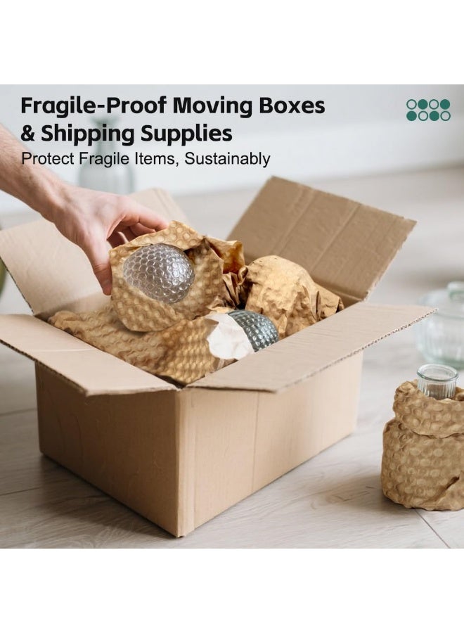 YelaJoy 50 Sheets Bubble Paper, 29 x 30 cm Packing Paper, Durable Kraft Bubble Wrap for Moving, Recyclable Packing Paper, Eco Friendly Bubble Wrap Alternative, Sustainable Shipping Supplies for Small Business - Image 2