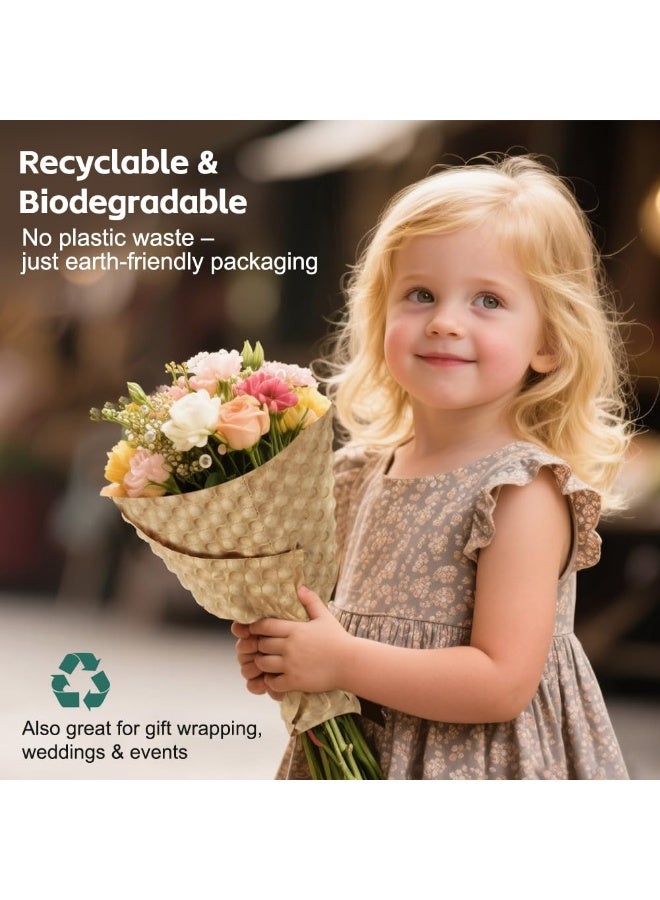 YelaJoy 50 Sheets Bubble Paper, 29 x 30 cm Packing Paper, Durable Kraft Bubble Wrap for Moving, Recyclable Packing Paper, Eco Friendly Bubble Wrap Alternative, Sustainable Shipping Supplies for Small Business - Image 5