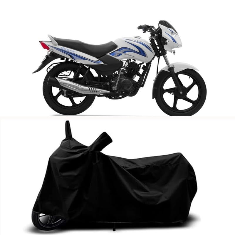 RABABLI Bike Body Cover Compatible with TVS Sport with All Variants Scratch-Proof, Buckle Belt – Rain, UV & Dust Resistant Windproof & All-Weather Shield (Black Color) - Image 1
