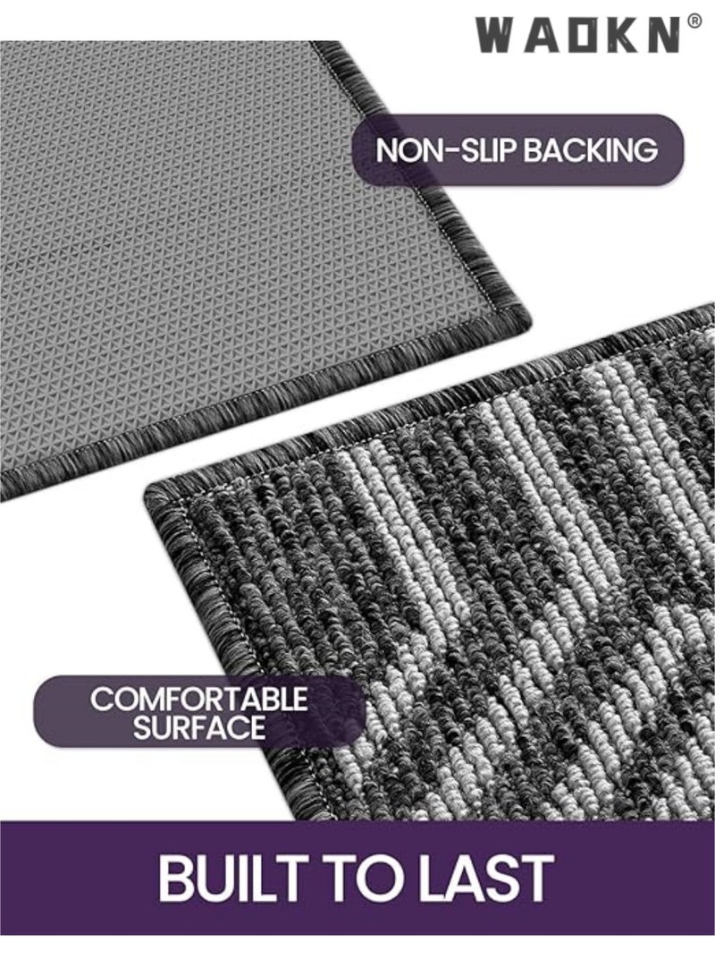 WAOKN Indoor Door Mat Durable Front Door Mats for Entryway, Non Slip Absorbent Resist Dirt Entry Rug, 20"X31" Doormat Indoor Entrance, Machine Washable, Black  - Image 3