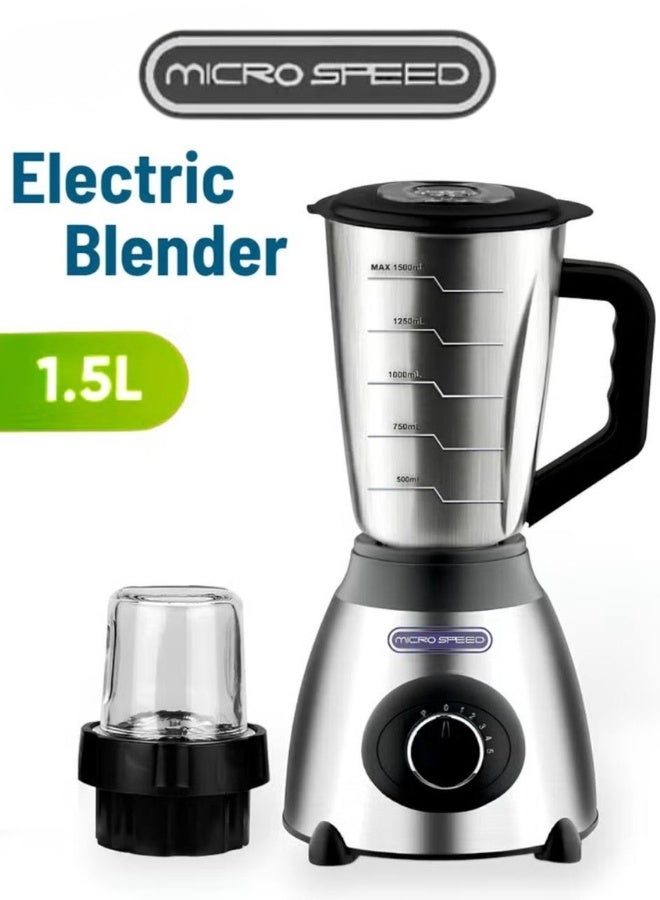 Micro Speed Powerful Electric Blender Electric Blender – 1000W High-Speed Blender with 6 Stainless Steel Blades,1.5L Smoothie Maker, Juice And More - Image 1