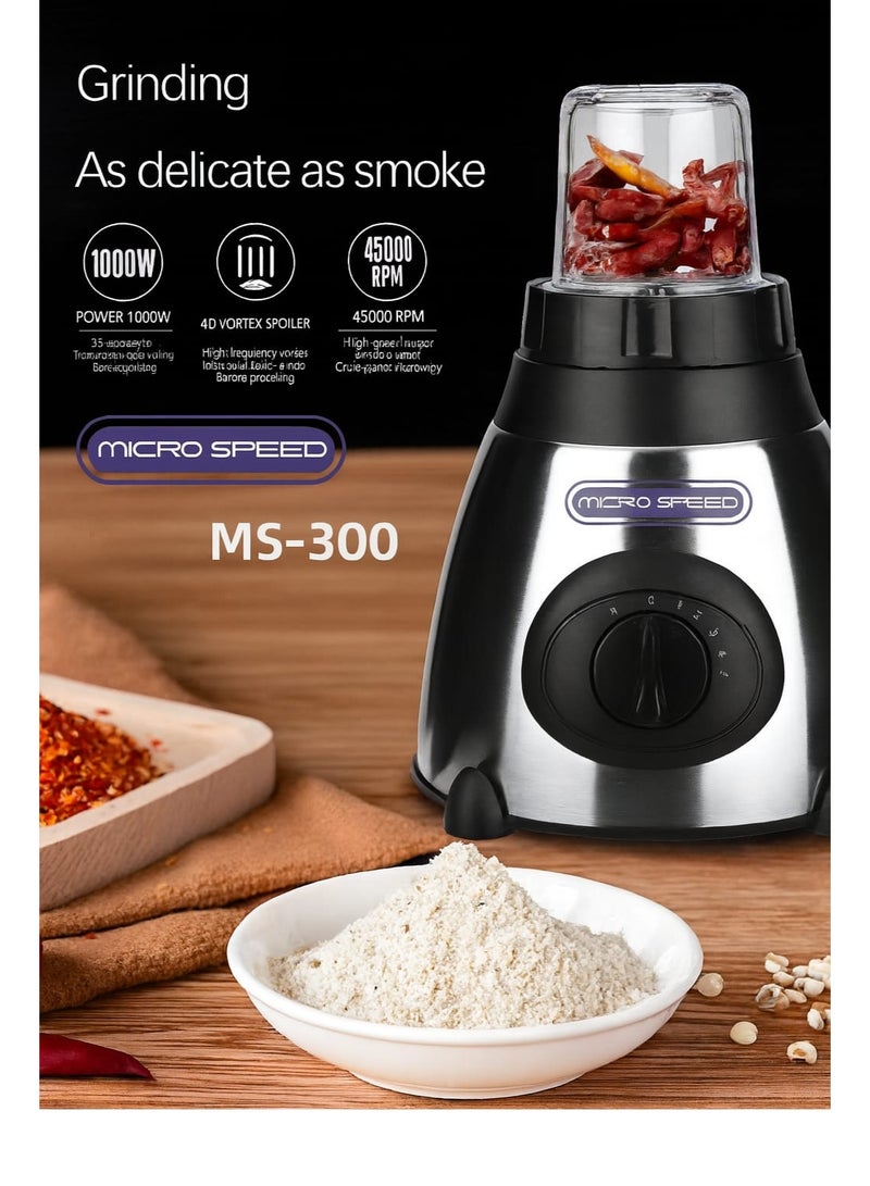 Micro Speed Powerful Electric Blender Electric Blender – 1000W High-Speed Blender with 6 Stainless Steel Blades,1.5L Smoothie Maker, Juice And More - Image 2