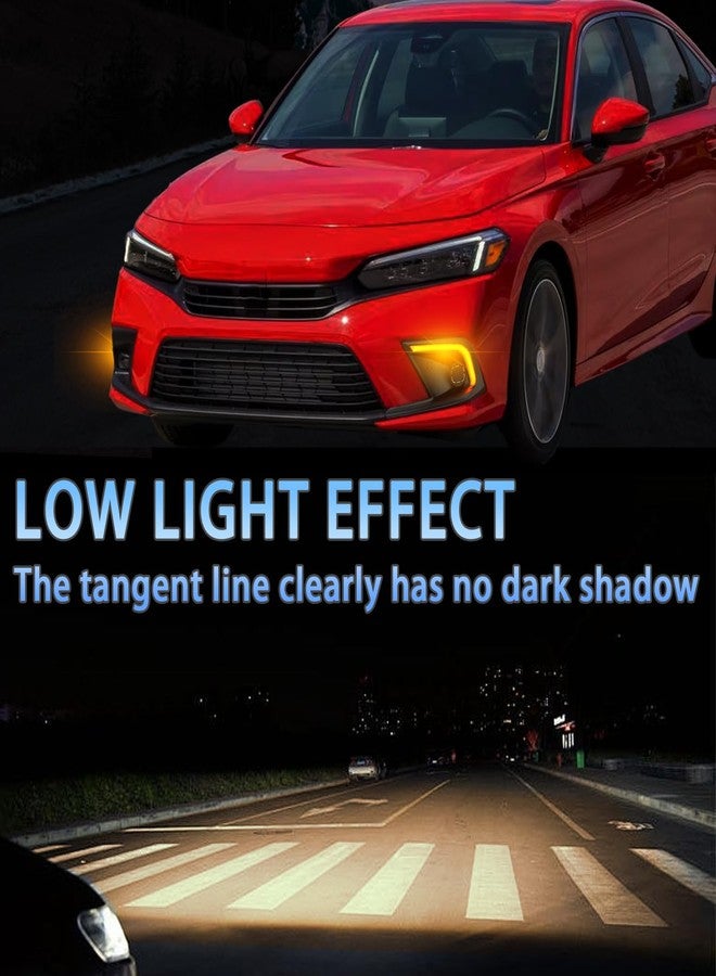 PGTOPONE Switchback White/Amber LED Front Fog Daytime Running Lamp Dynamic Sequential LED Turn Signal Light Function Compatible with Honda CIVIC 11th 2022 LX EX Touring Sport - Image 3