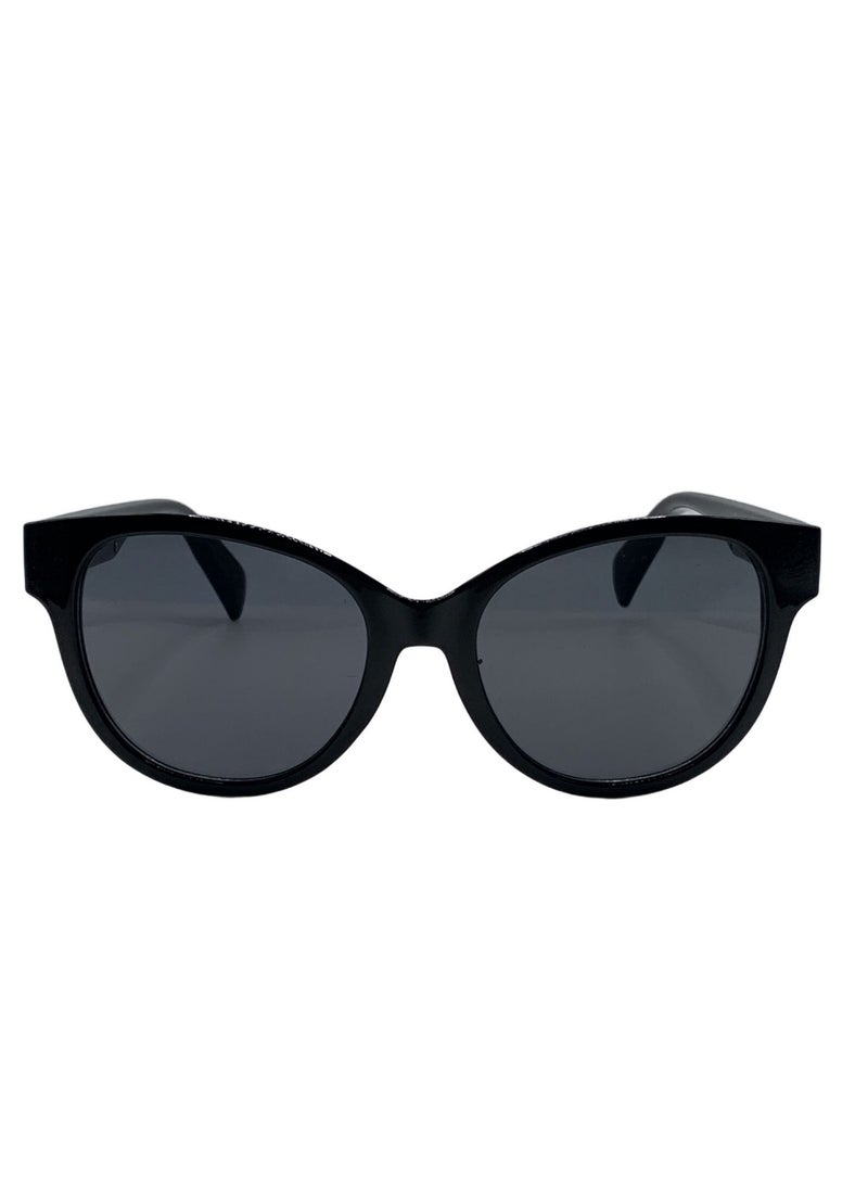 Influence Germany - Stylish Oval Black Sunglasses for Women with Gold Side Arms - Image 1