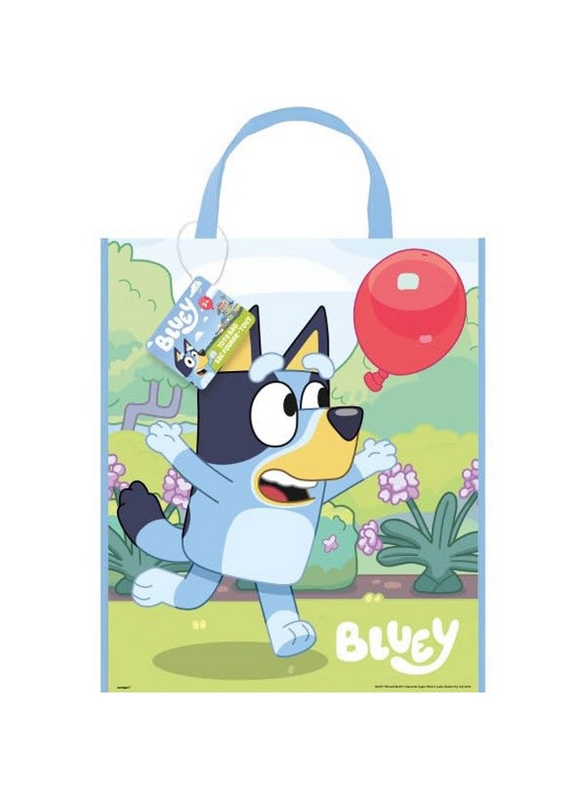 Unique Unique Bluey Birthday Party Supplies Bundle includes 12 Large Plastic Party Tote Bags and 1 Dinosaur Sticker Sheet  - Image 2