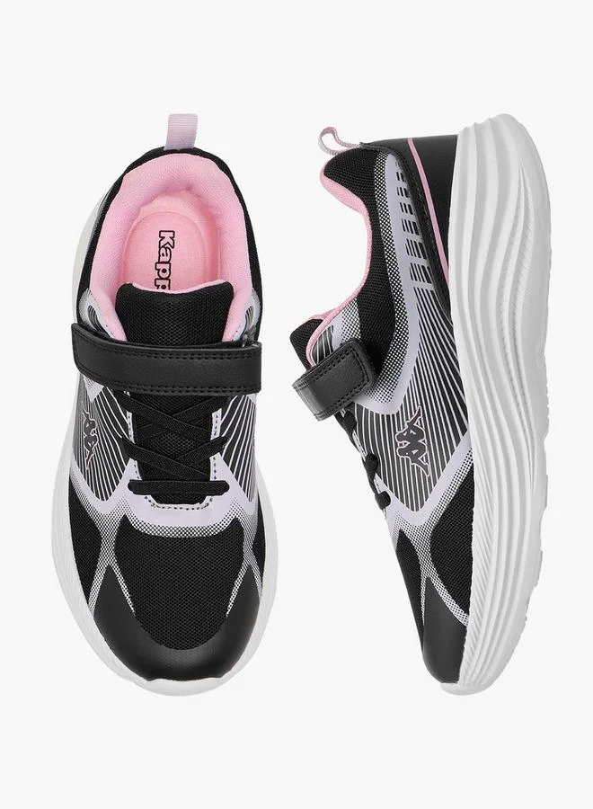 Kappa Girls' Printed Sports Shoes with Hook and Loop Closure
