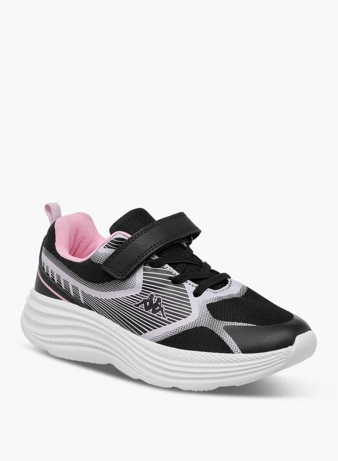 Kappa Girls' Printed Sports Shoes with Hook and Loop Closure