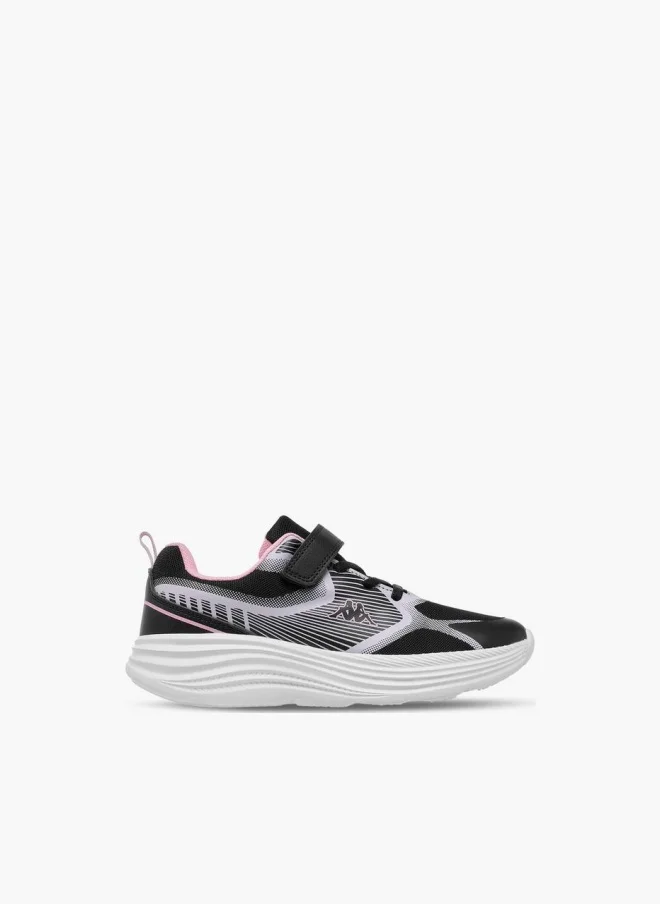 Kappa Girls' Printed Sports Shoes with Hook and Loop Closure