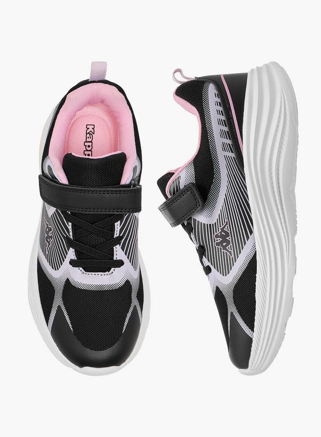 Kappa Girls' Printed Sports Shoes with Hook and Loop Closure - Image 2