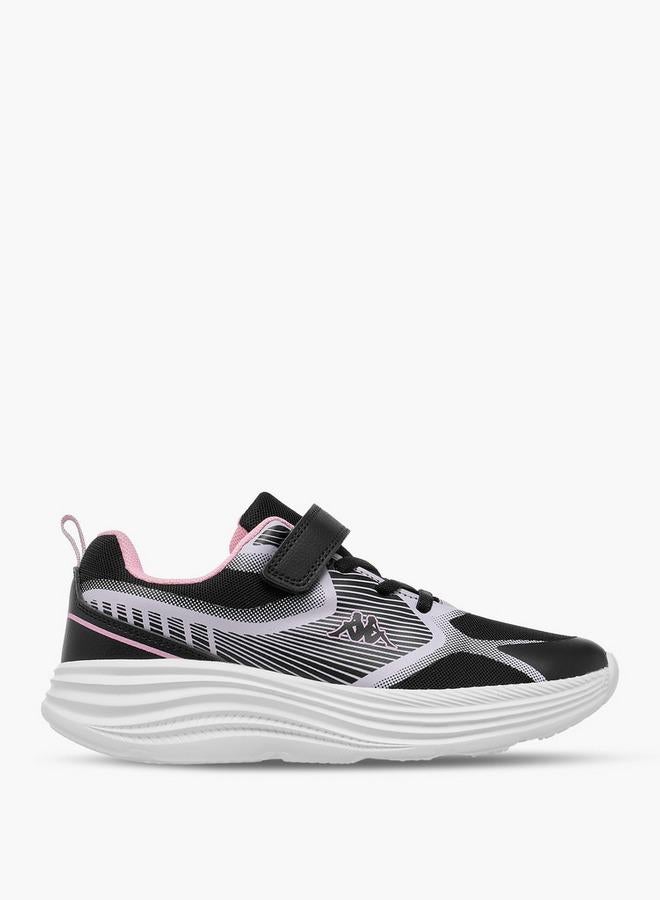 Kappa Girls' Printed Sports Shoes with Hook and Loop Closure - Image 1