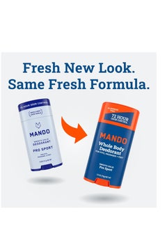 Mando Mando Whole Body Deodorant - Invisible Cream and Solid Formulas - 72 Hour Odor Control - Aluminum & Baking Soda Free - Skin Safe - 3 oz Cream & 2.6 oz Solid Bundle - Pro Sport  - Image 2