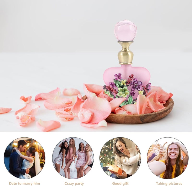 Retro Painted 5ml Perfume Sample Bottle with Enamel Coating, Empty Glass Essential Oil Storage Container, Vintage Metal Butterfly Aromatherapy Bottle for Home Décor and Travel Use - Image 3