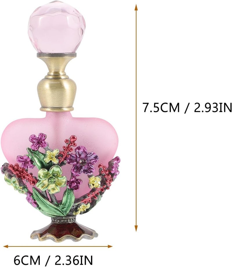 Retro Painted 5ml Perfume Sample Bottle with Enamel Coating, Empty Glass Essential Oil Storage Container, Vintage Metal Butterfly Aromatherapy Bottle for Home Décor and Travel Use - Image 2