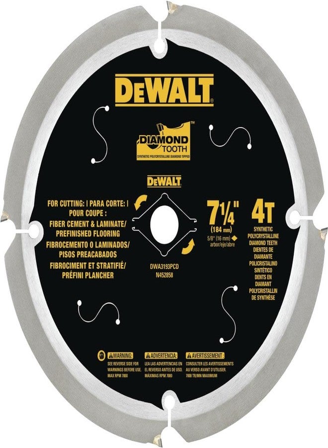DEWALT Circular Saw Blade, 7 1/4 Inch, 4 Tooth, Cement Cutting (DWA3193PCD) - Image 1