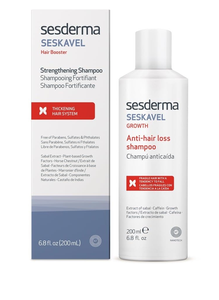 SeSDERMA Sesderma SESKAVEL Strengthening Hair Shampoo for Thinning and Fragile Hair 6.8 fl. Oz - Image 1