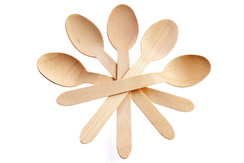 Concession Essentials FSC Certified Disposable Wooden Cutlery Spoons, Compostable and Earth Friendly, 6.25 Inch Length - Pack of 100 Spoons - Image 1