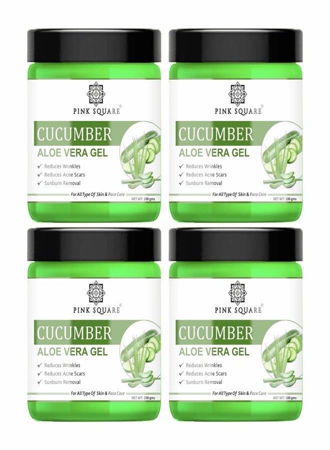 Pink Square Cucumber Aloe Vera Face Gel to Get Even Tone Skin Pack of 4 of 100 Grams(400 Grams) - Image 1