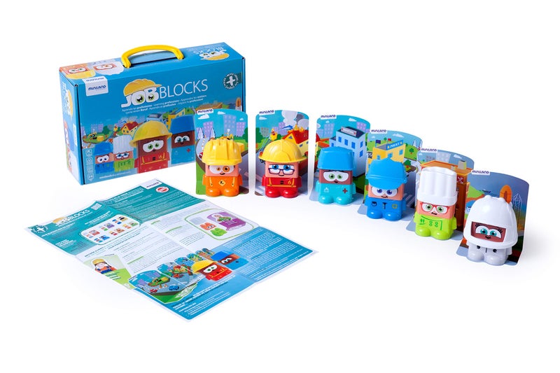 Miniland Job Blocks Board Game for Toddlers Age 2 Preschoolers Age 4 Teaches Careers Diversity Fun Language Development Pretend Play - Image 4