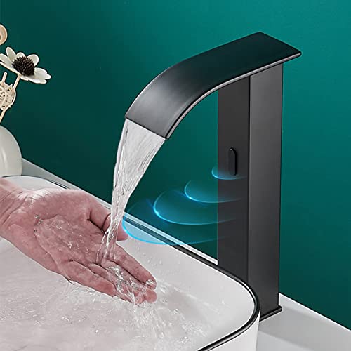 BODQEMR Automatic Faucet touchless Commercial Motion Sensor Bathroom Faucet with Cover Plate Vanity Faucets Hands Free Waterfall Bathroom Water Tap with Control Box and Temperature Mixer by Bodqemr - Image 3