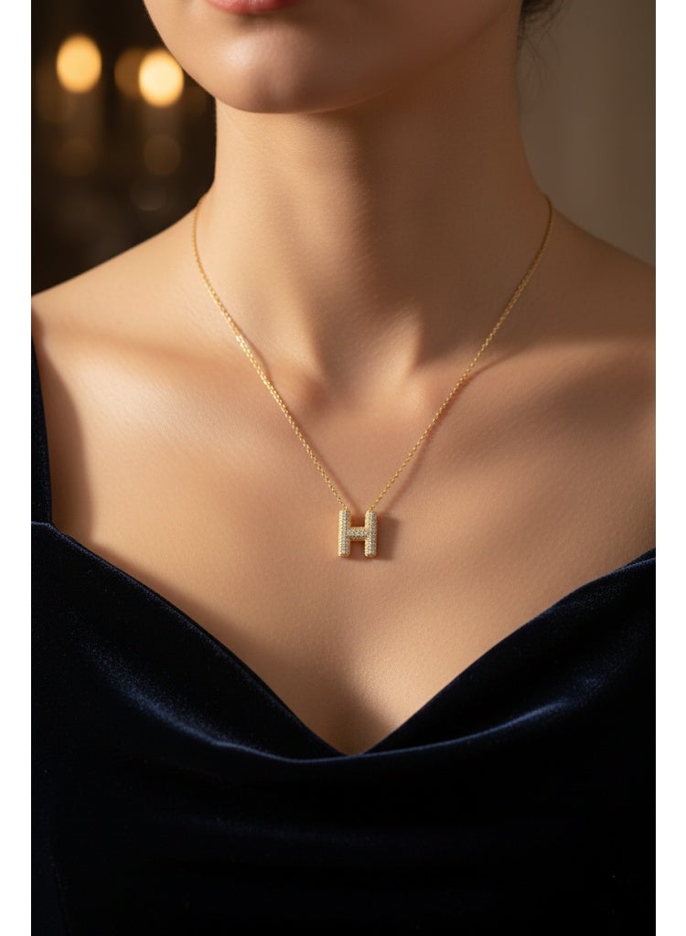 فلافي سلسلة حريمي بدلاية حرف H مرصعة بالكريستال – تصميم أنيق - Image 1