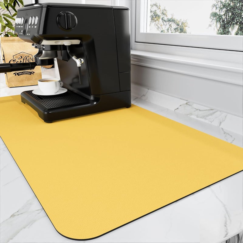 HotLive حصيرة HotLive Coffee Mat - مصنوعة للاستخدام ع��ى طاولات المطبخ أو البارات، تتناسب تحت أجهزة تحضير القهوة أو آلات الإسبريسو، مصنوعة من مادة ماصة لإخفاء البقع، مع ظهر مطاطي. - Image 1