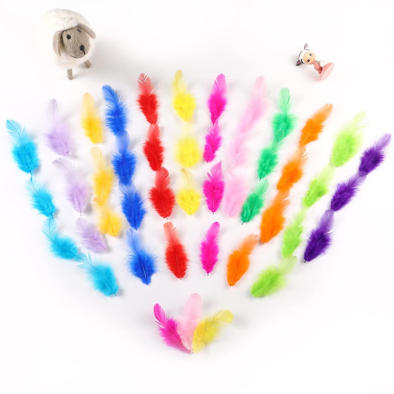Soarer Colorful Craft Rooster Feathers - 300pcs 3-5inch Colored Feathers Bulk for DIY Crafts,Wedding Home Party Decorations,Dream Catcher Supplies(Rooster Colorful) - Image 5